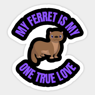 My one true love: My Ferret Sticker